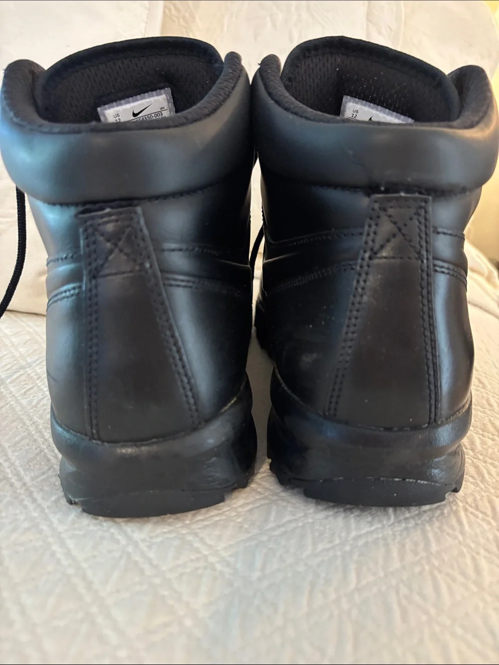 Nike Men's Black Leather Lace-Up Ankle Boots